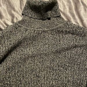Black Gray Marble Turtleneck